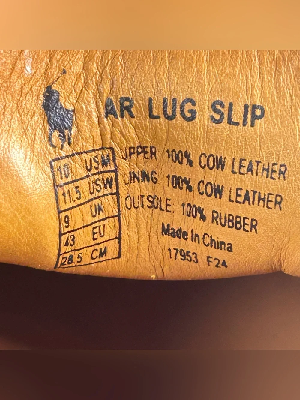 Polo Country Logan Ralph Lauren AR Lug Slip On Leather Duck Shoe Men’s Size 10